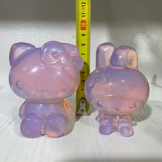 Cartoon Pink opalite hello kitty&melody