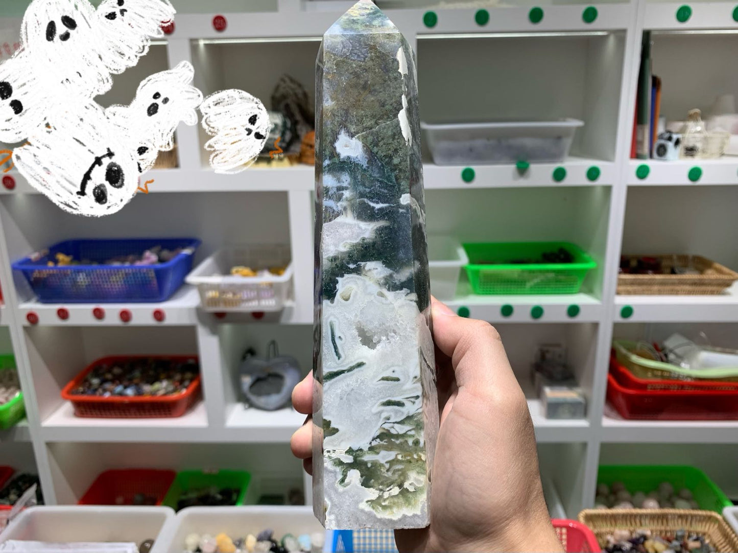 T36 BIG Moss Agate Tower