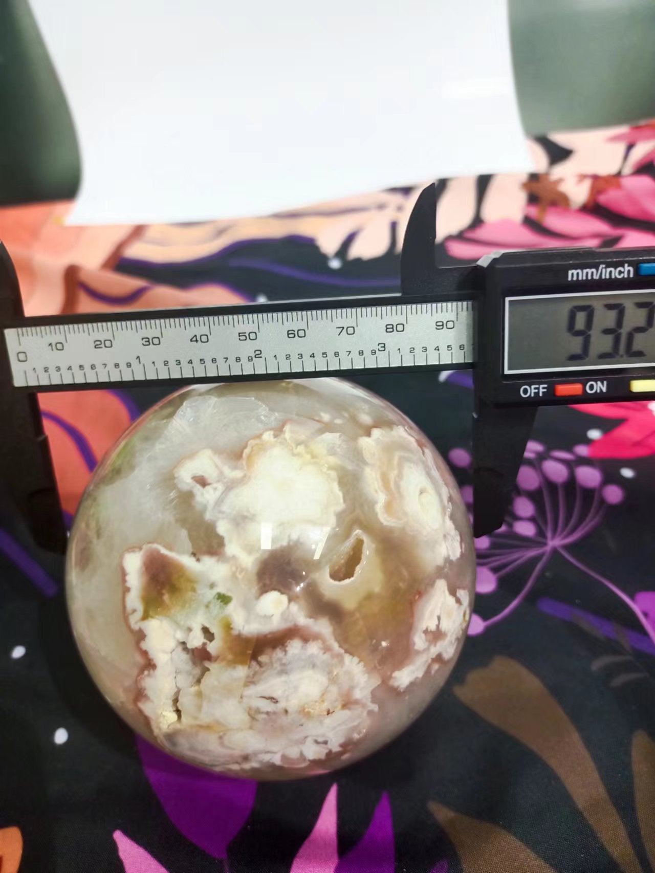 Flower agate sphere